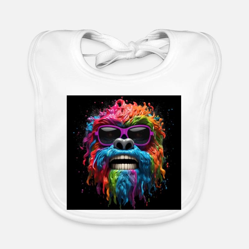 Gorille psychédélique avec lunettes de soleil Bavoir bio Bébé