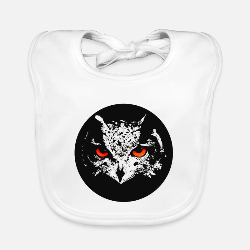 Eagle owl scary Organic Baby Bibs