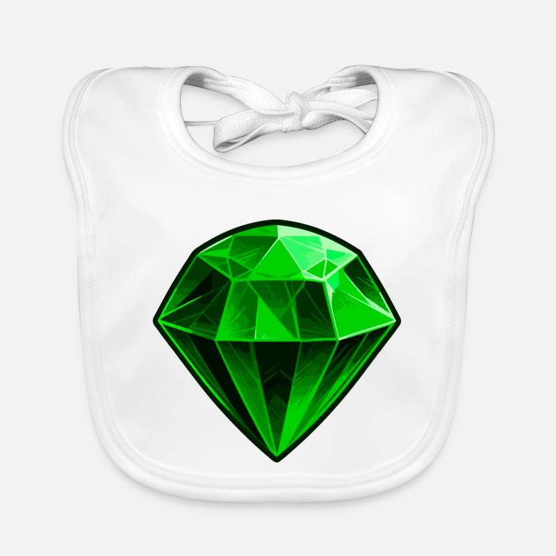 Precious Green Emerald Gemstone Organic Baby Bibs