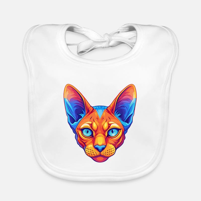 Chat Devon Rex rouge Race de chat Dessin animé Kawaii Animal de compagnie Bavoir bio Bébé
