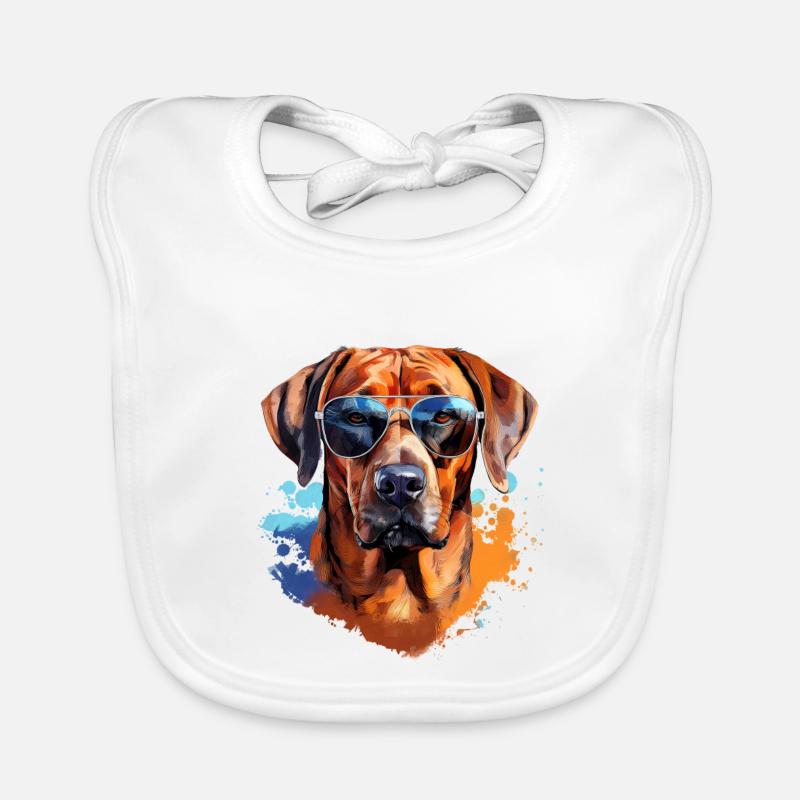 Rhodesian Ridgeback mit Sonnenbrille Baby Bio-Lätzchen