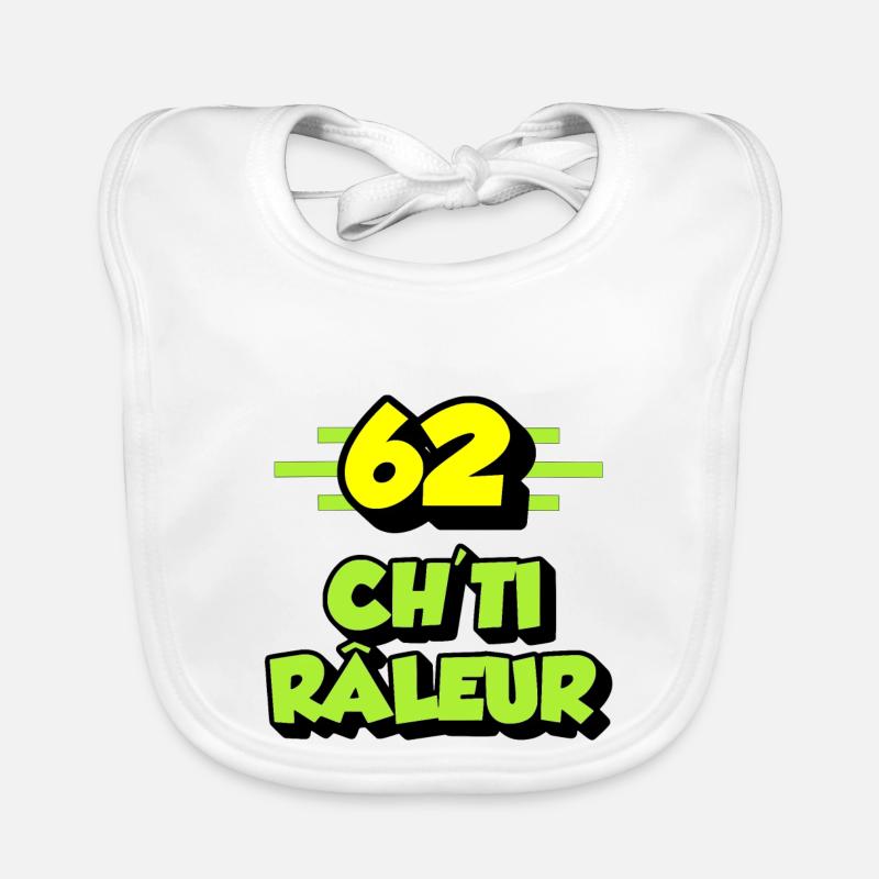 Ch'ti râleur - Bavoir bio Bébé - blanc