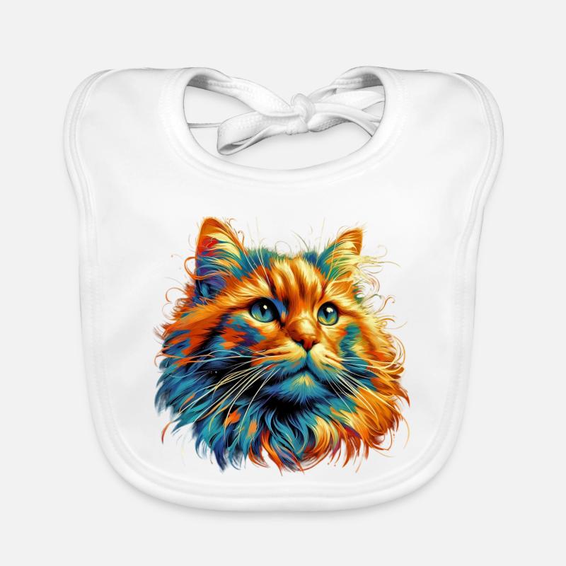 Katze - Baby Bio-Lätzchen - Weiß