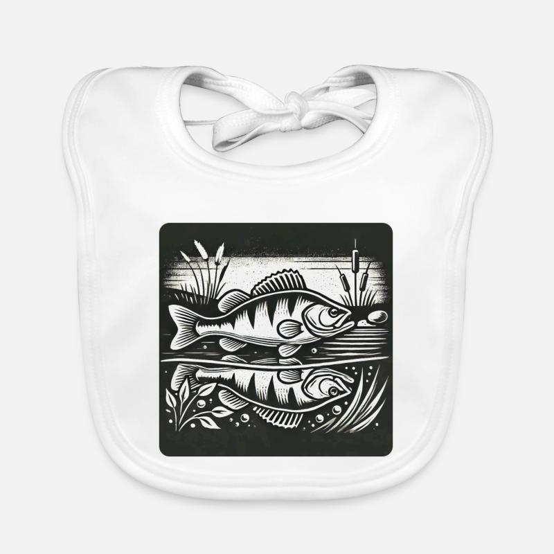 Perch predatory fish design Organic Baby Bibs
