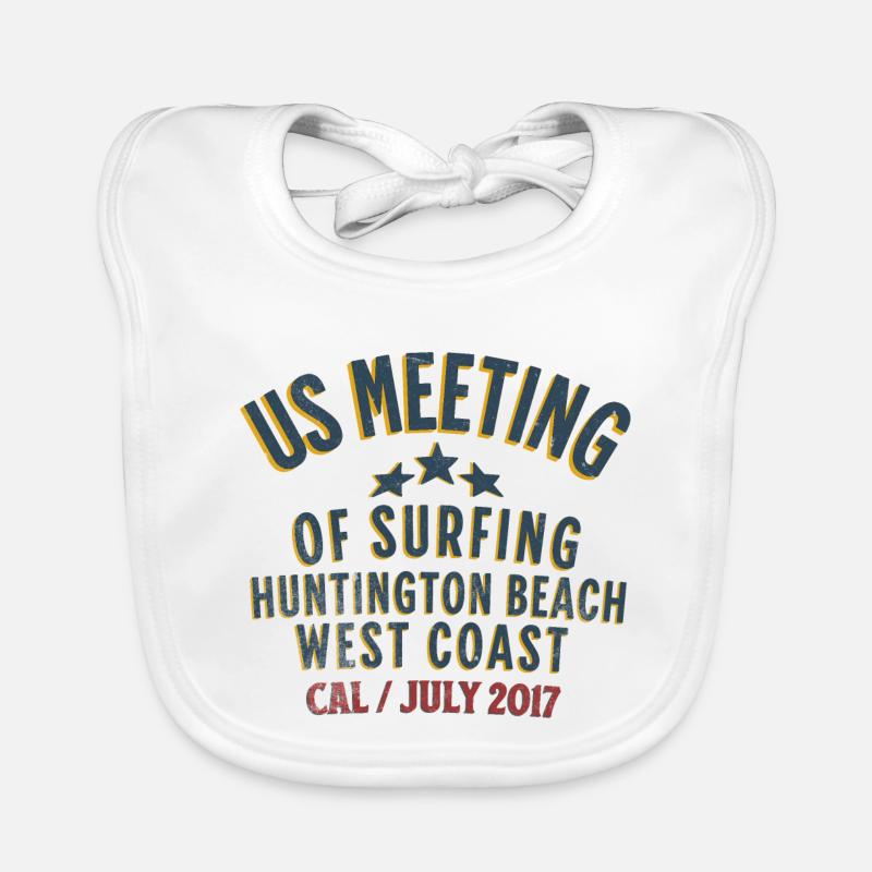 West Coast Surf Meet Huntington Beach - Bavoir bio Bébé - blanc