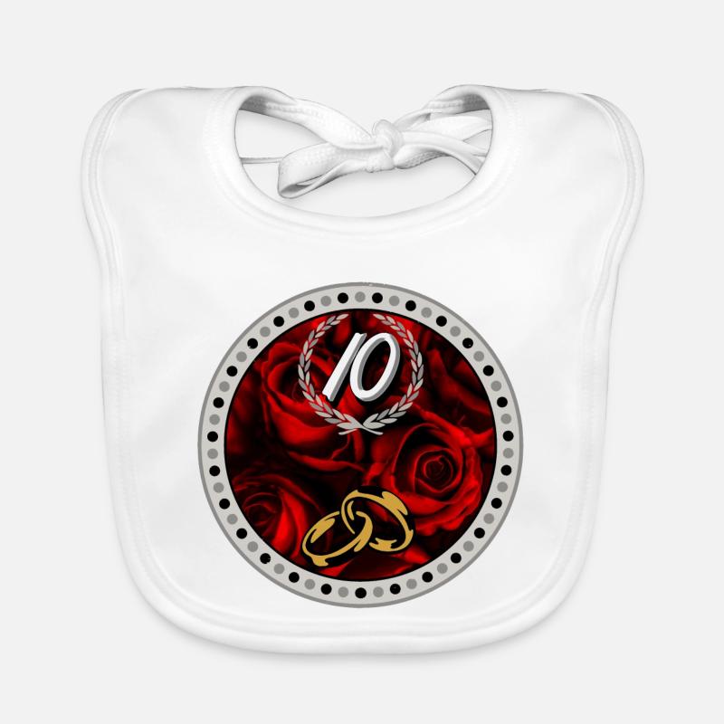 Tenth anniversary ring roses Organic Baby Bibs