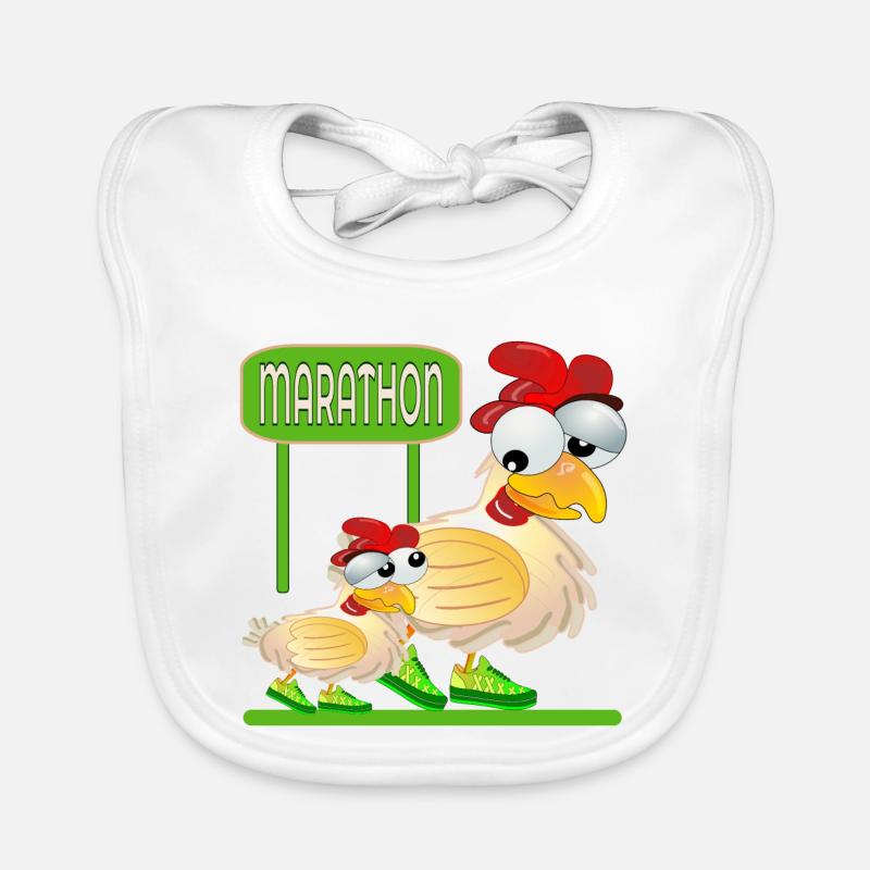 MARATHON RUNNING - POULTRY CHICKEN Organic Baby Bibs