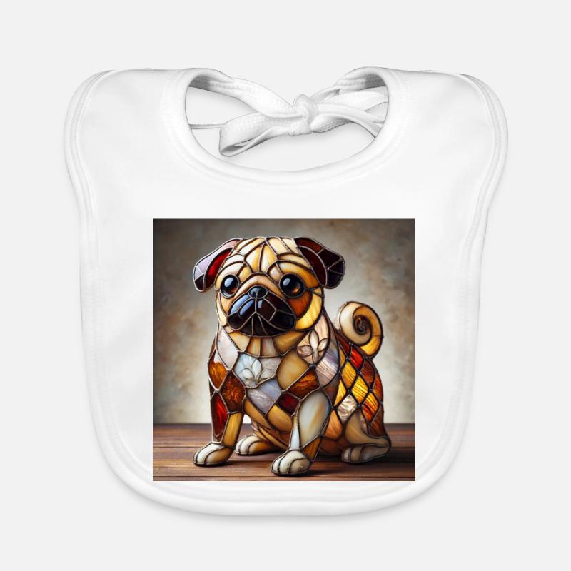 Vitrail bouledogue figure décorative Bavoir bio Bébé