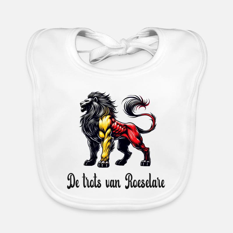 Roeselare Löwe Flaggen Design Baby Bio-Lätzchen