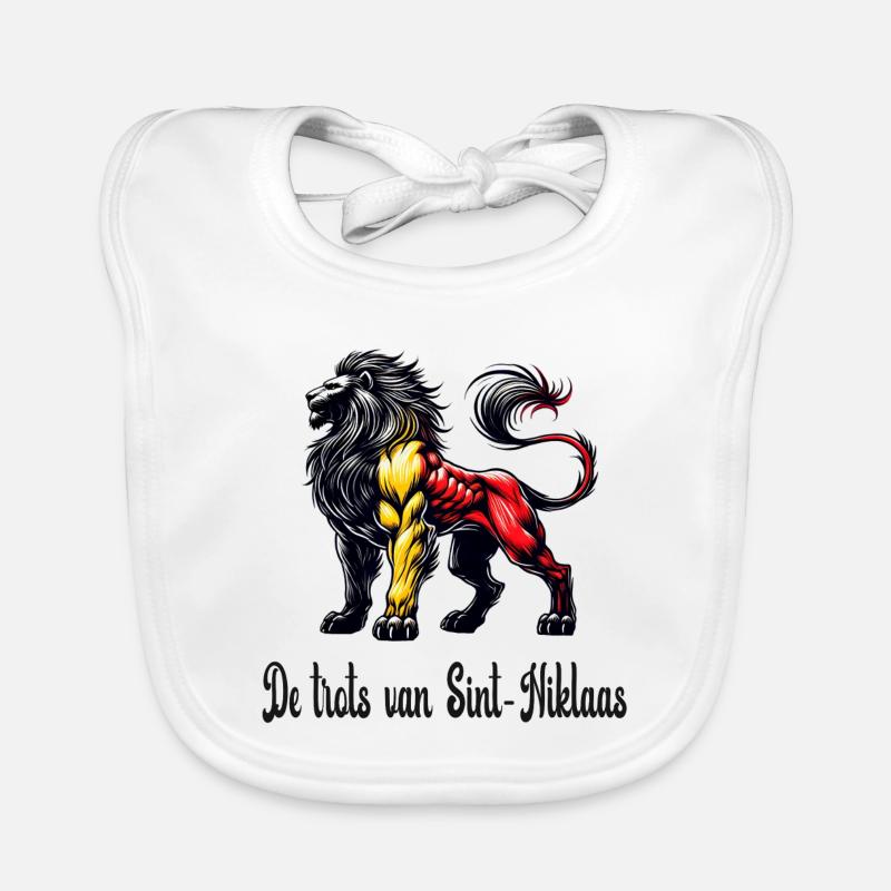Sint-Niklaas lion flag design Organic Baby Bibs