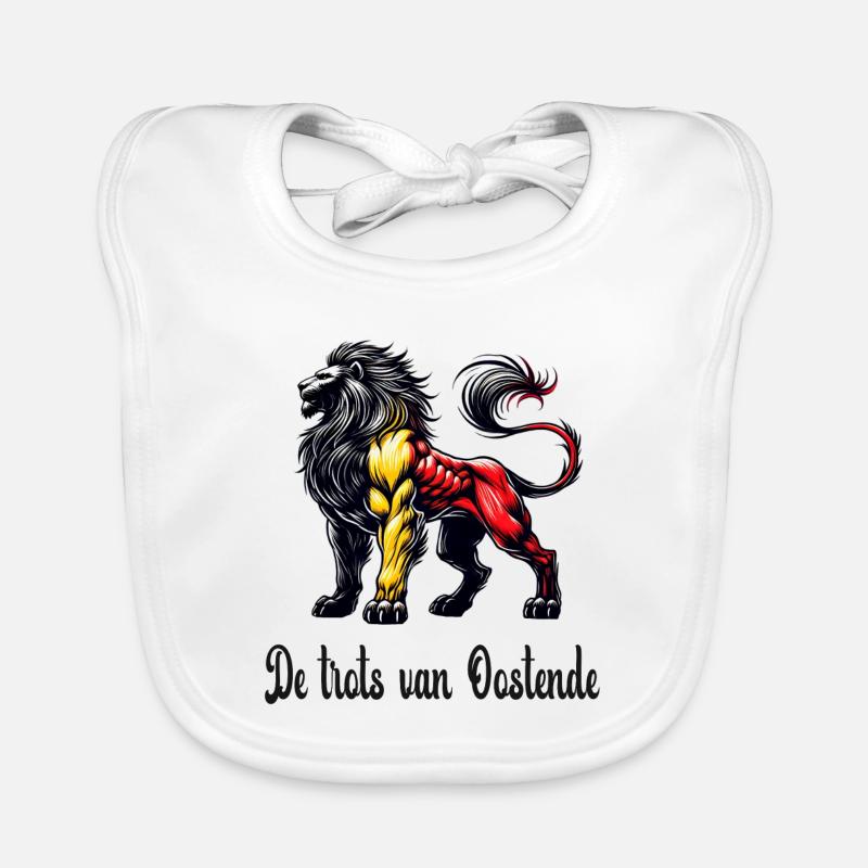 Ostend lion flag design Organic Baby Bibs