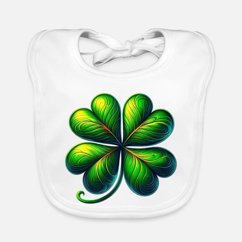 Four-leaf clover Organic Baby Bibs