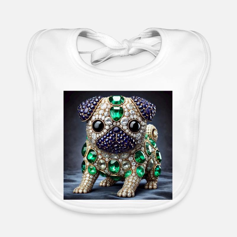 Exklusives Mops-Design-Shirt Baby Bio-Lätzchen