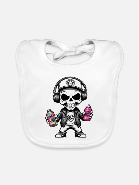 Graffiti Sprayer - Baby Bio-Lätzchen - Weiß - Vorne