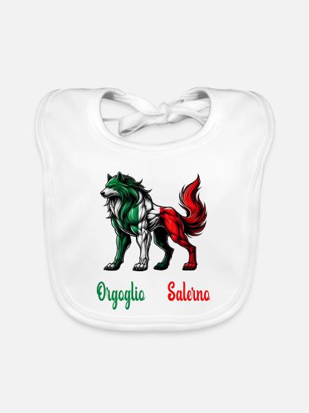 Der stolz von Salerno Italien Flagge - Baby Bio-Lätzchen - Weiß - Vorne