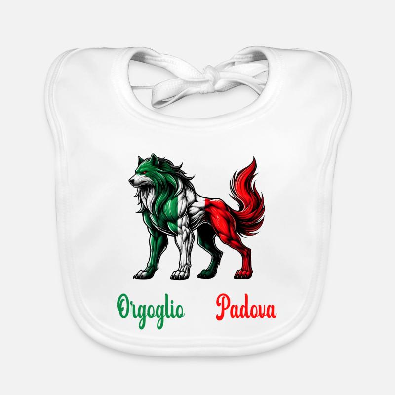 Drapeau de la fierté de Padoue en Italie - Bavoir bio Bébé - blanc