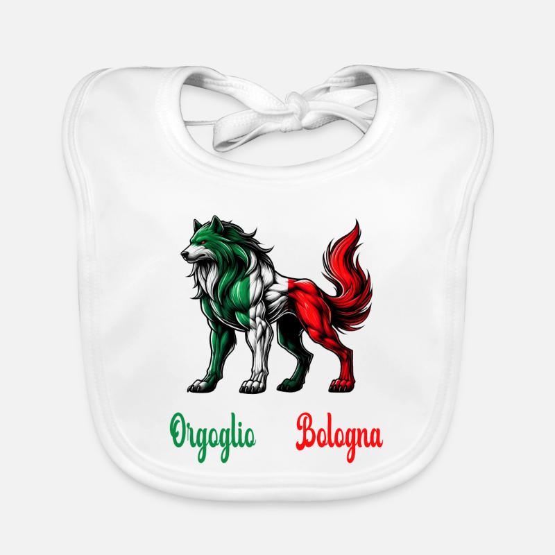 Drapeau de la fierté de Bologne (Italie) Bavoir bio Bébé