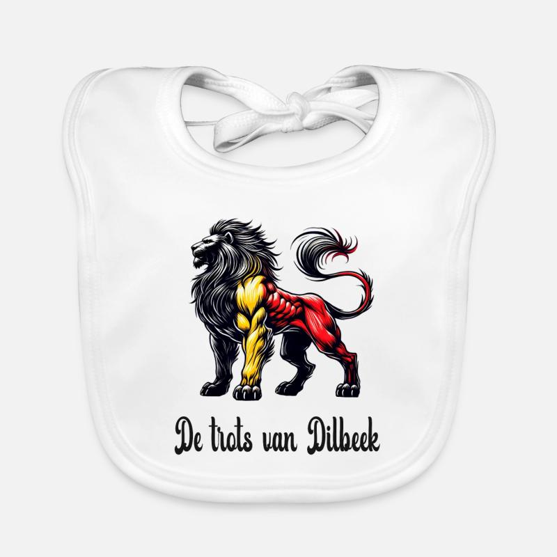 Dilbeek Löwen Flaggen Design Baby Bio-Lätzchen