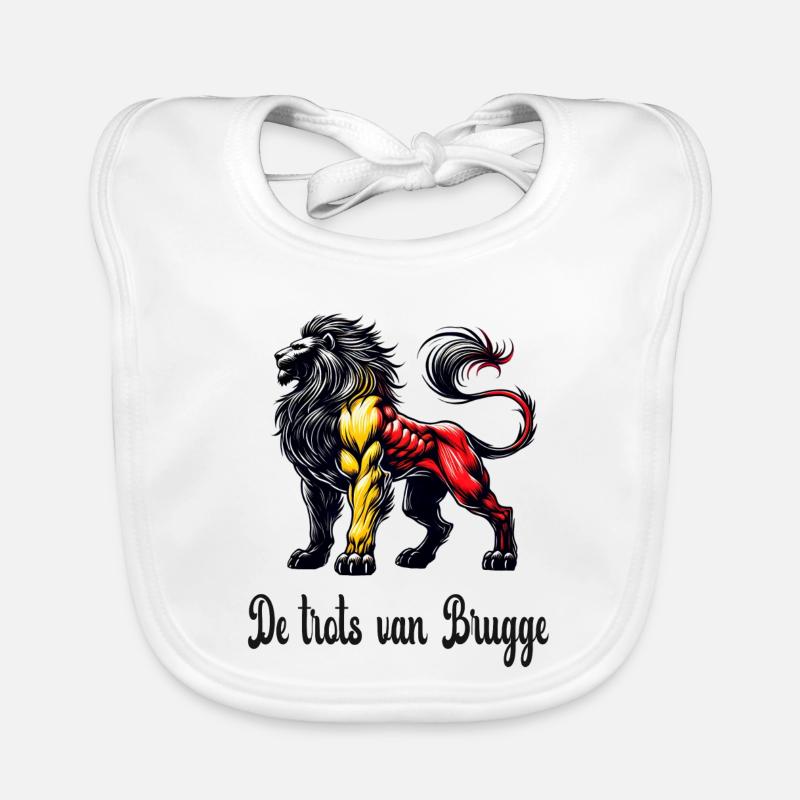 Bruges lion flag design Organic Baby Bibs