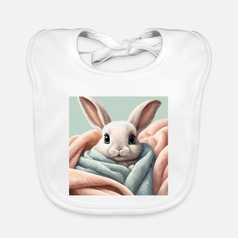 poster lapin mignon, bébé, enfant, nourrisson Bavoir bio Bébé
