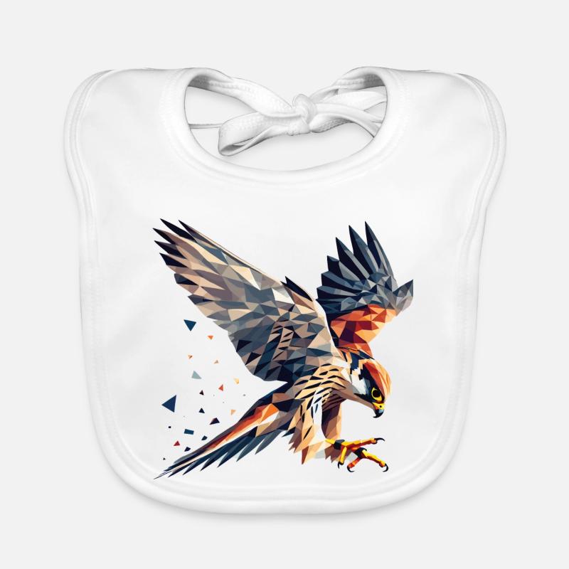 Faucon oiseau de proie style polygone Bavoir bio Bébé