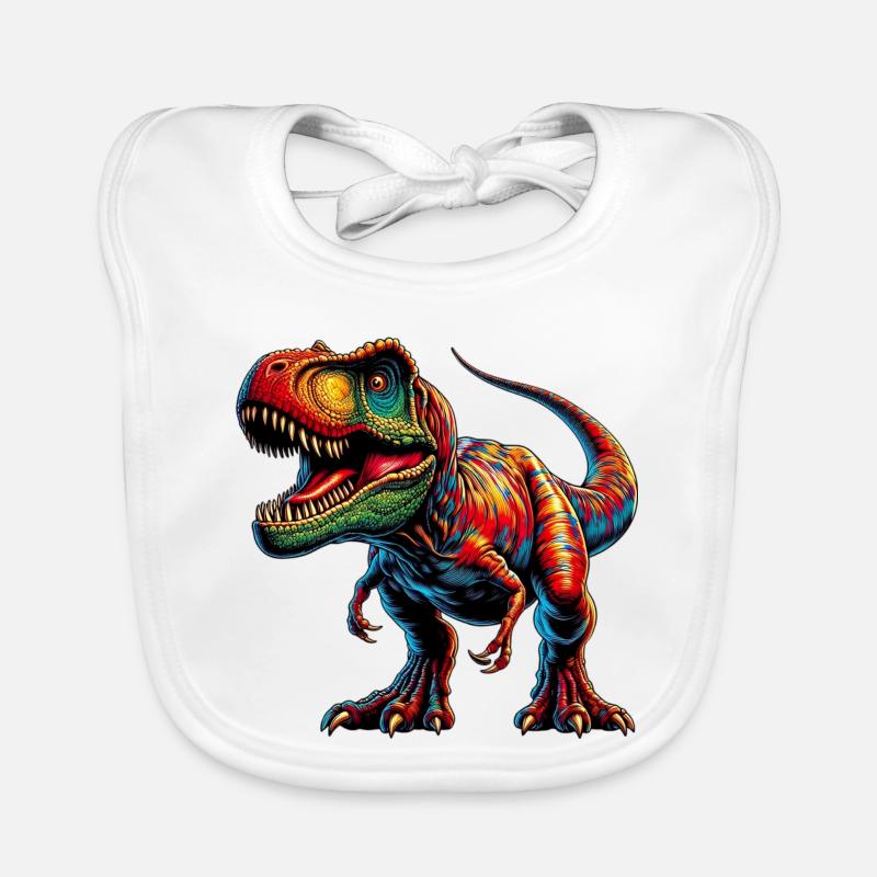 Dinosaurier - Baby Bio-Lätzchen - Weiß