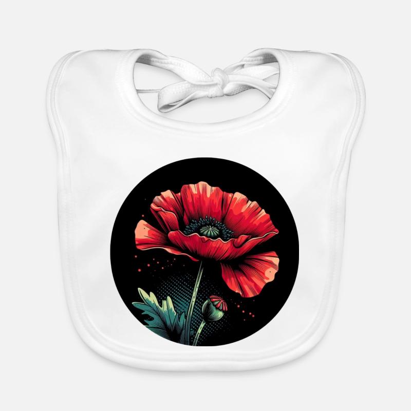 Poppy Red Organic Baby Bibs
