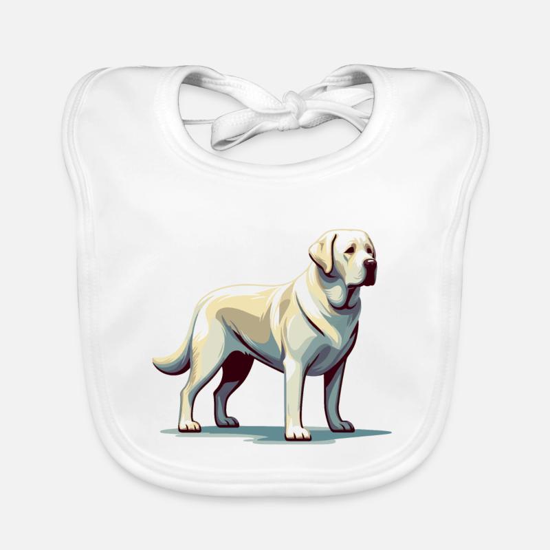 Labrador blanc debout Bavoir bio Bébé