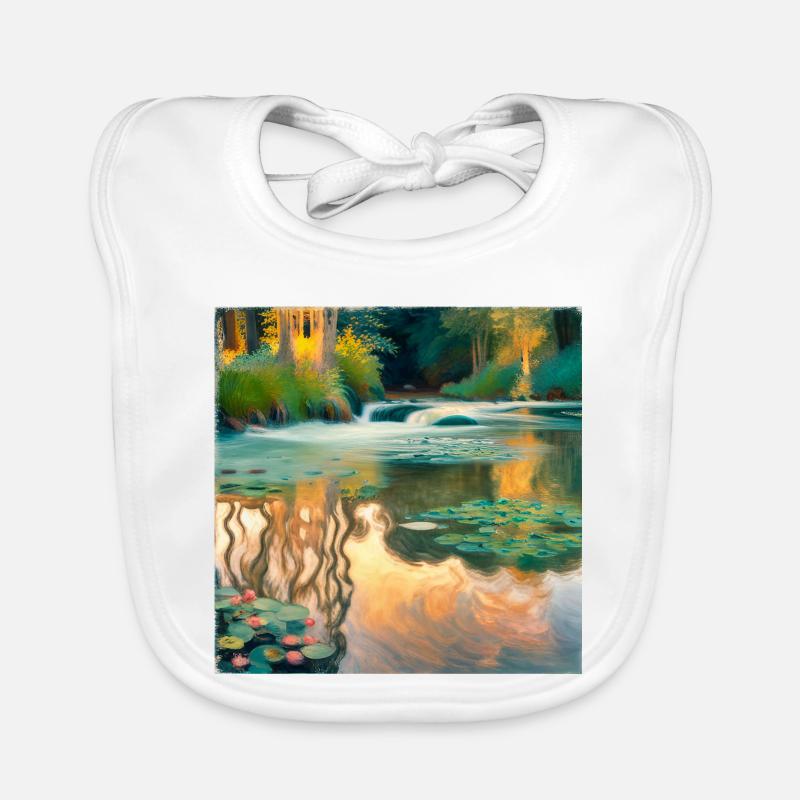 Impressionism River Organic Baby Bibs