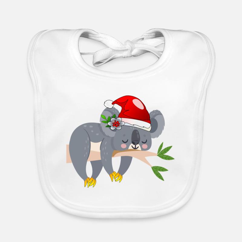 CHRISTMAS KOALA BEAR Organic Baby Bibs