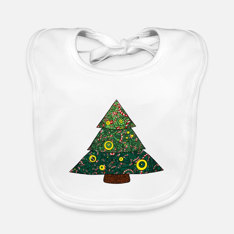 Candy Canes Christmas Tree Mandala Organic Baby Bibs