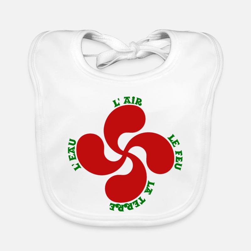 Lauburu rouge - croix basque et signification Bavoir bio Bébé