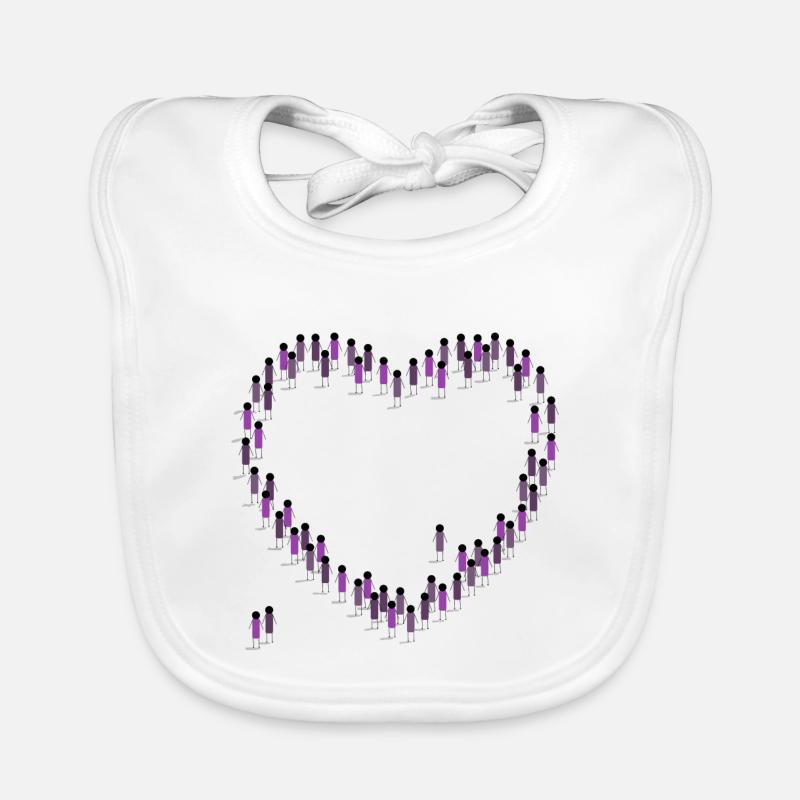 Foule, Coeur, Cohésion, Communauté, Violet Bavoir bio Bébé