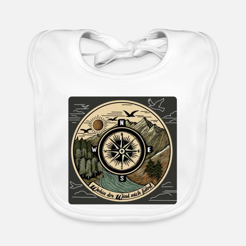 Follow the path Compass Mountains Motivation Organic Baby Bibs