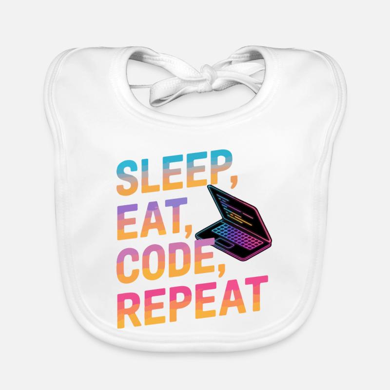 Dormir, manger, coder, répéter Bavoir bio Bébé