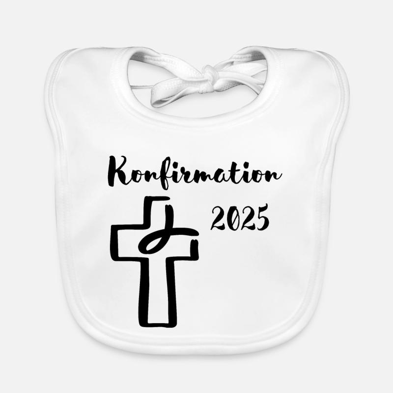 Confirmation 2025 Fish dives into the cross Organic Baby Bibs