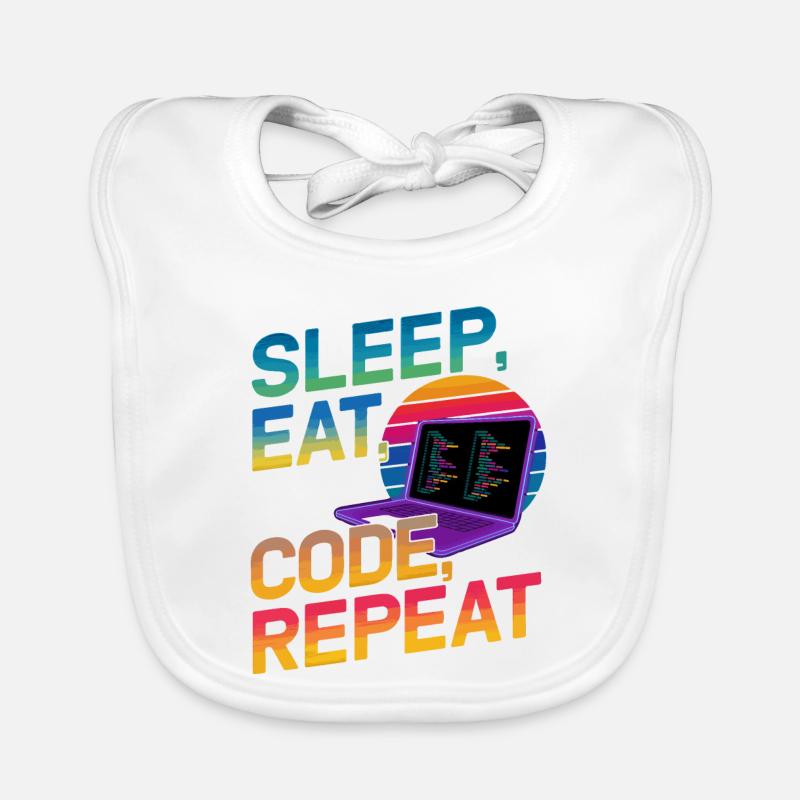 Sleep Eat Code Repeat Gift pour Coder Bavoir bio Bébé