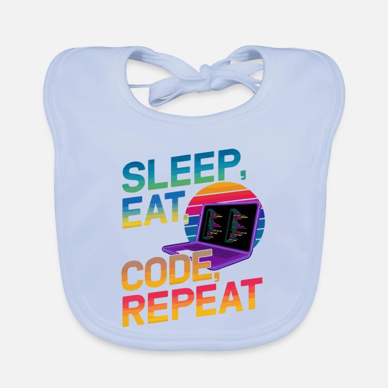Sleep Eat Code Repeat Gift pour Coder Bavoir bio Bébé