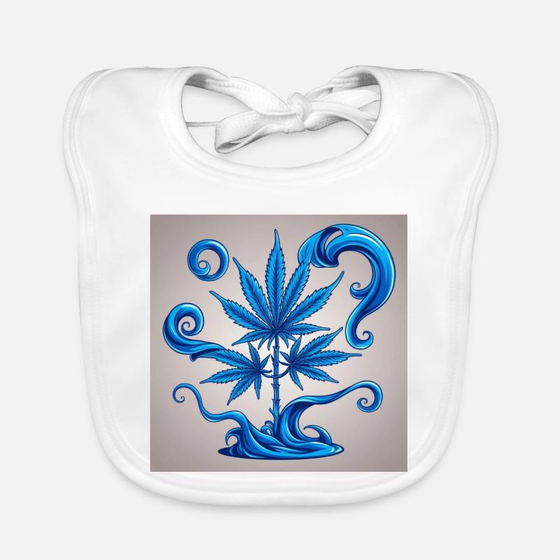 Blauer Hanfbaum mit Wasserdesign Baby Bio-Lätzchen