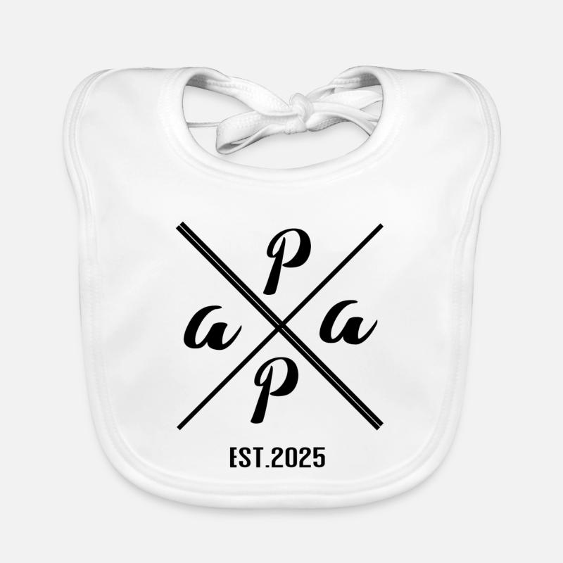Papa Established 2025 – Minimalist Geschenk Design Baby Bio-Lätzchen