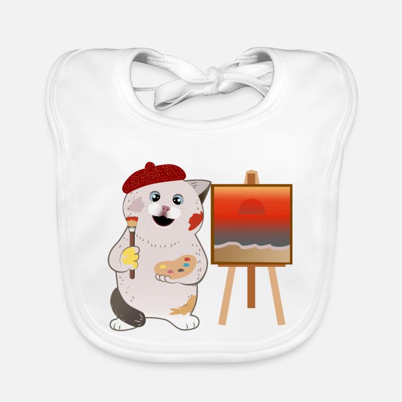 Mignon chat peintre Bavoir bio Bébé