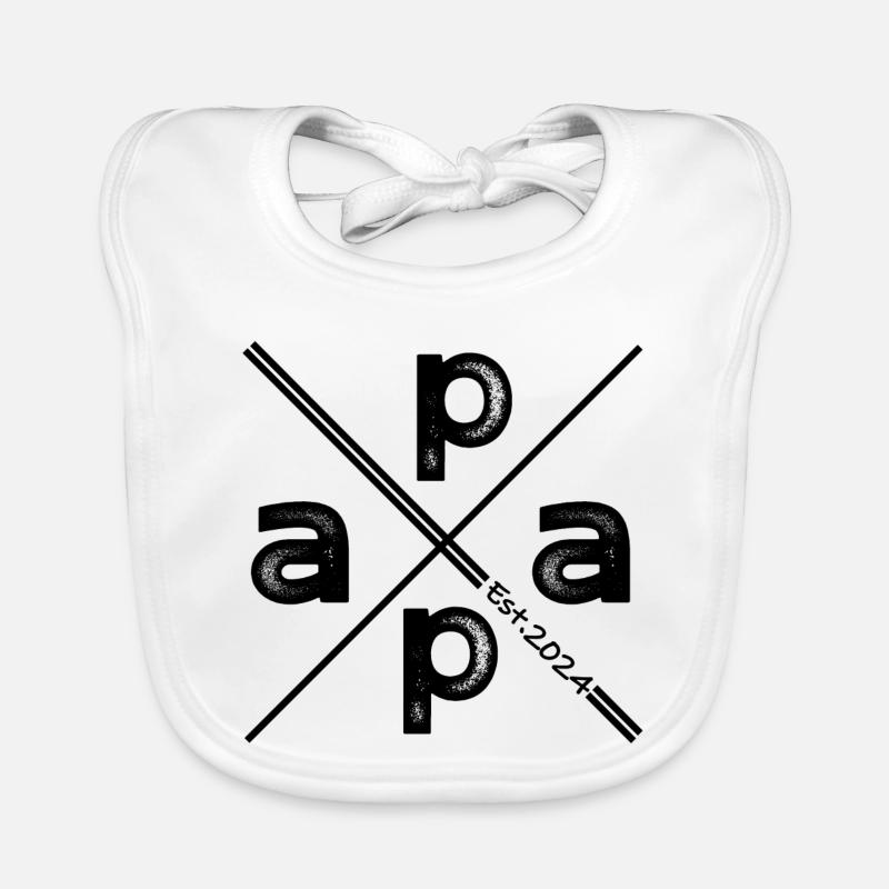 Papa Established 2024 – Vintage Geschenk Design Baby Bio-Lätzchen