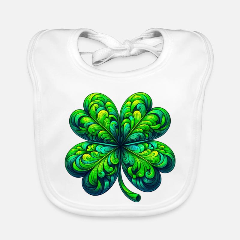 Vierblättriges Kleeblatt Baby Bio-Lätzchen