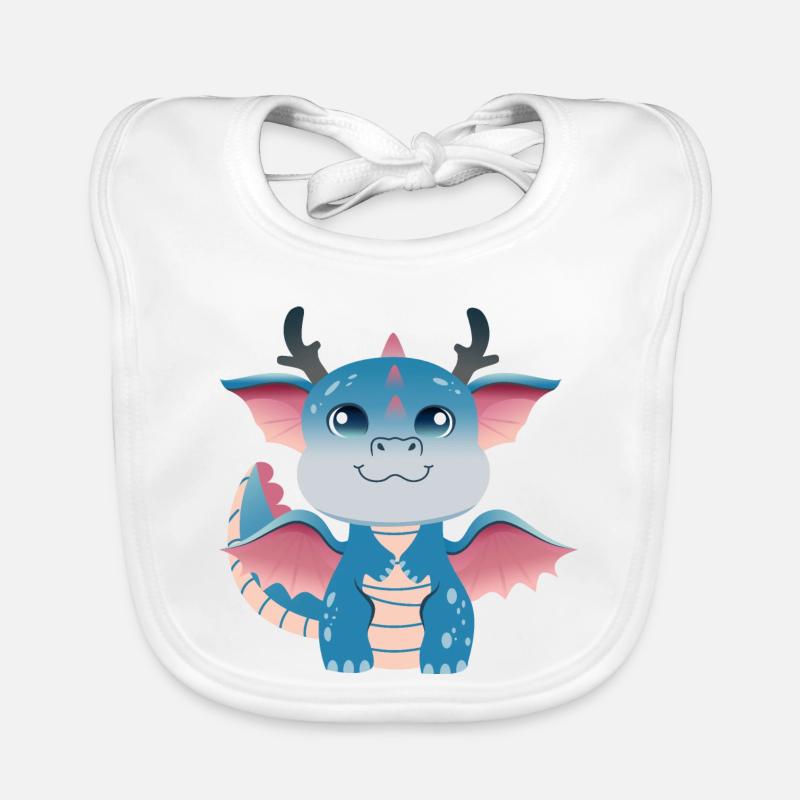 Azurblauer Drachenling-Amulett Baby Bio-Lätzchen