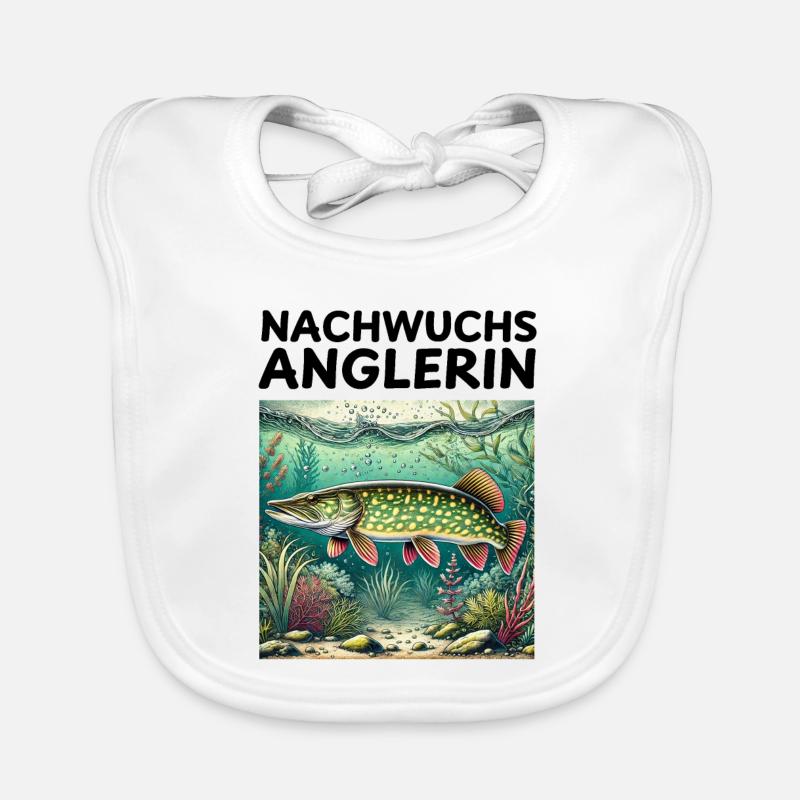 Hecht - Nachwuchs Anglerin Baby Bio-Lätzchen