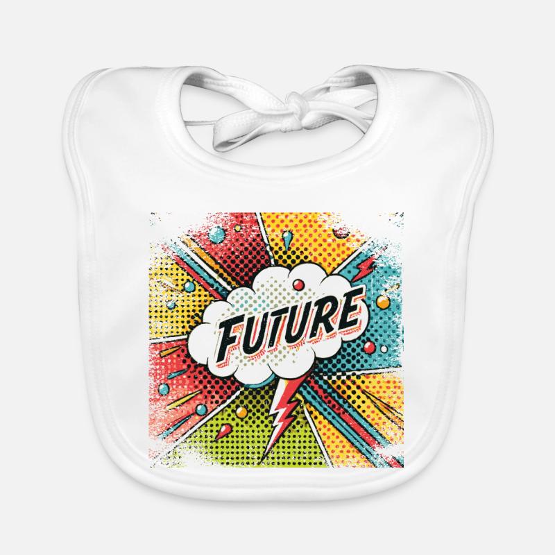 FUTURE in a Pop Art Style Organic Baby Bibs