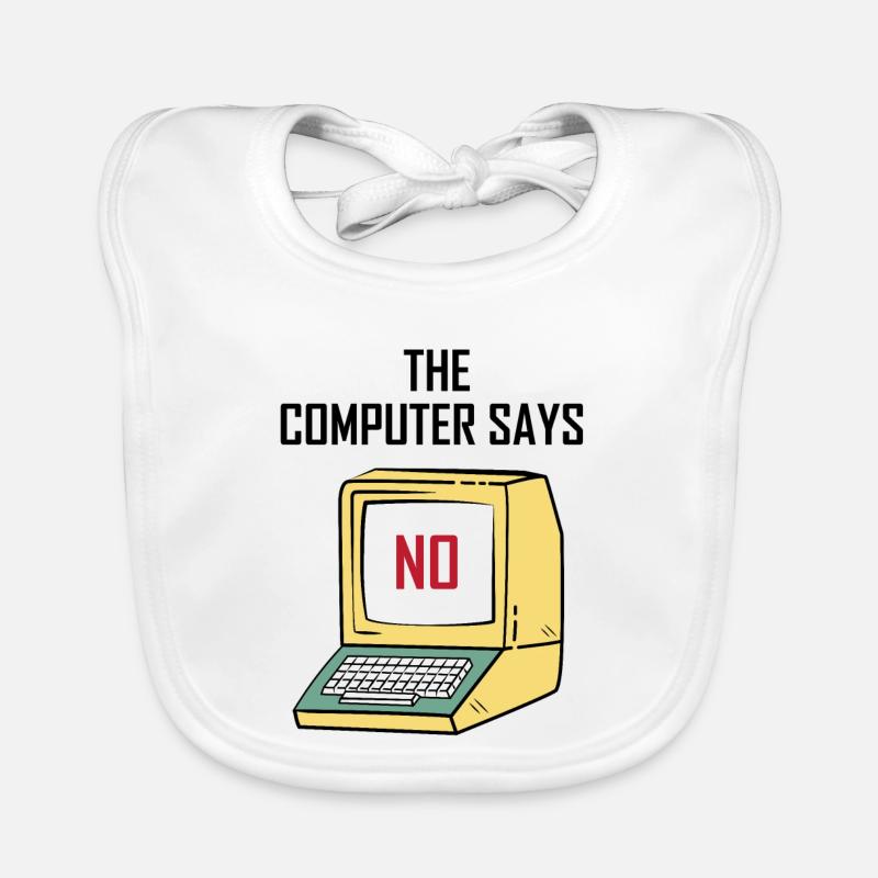 Computer Says No - Funny gift for Geeks & Nerds Organic Baby Bibs