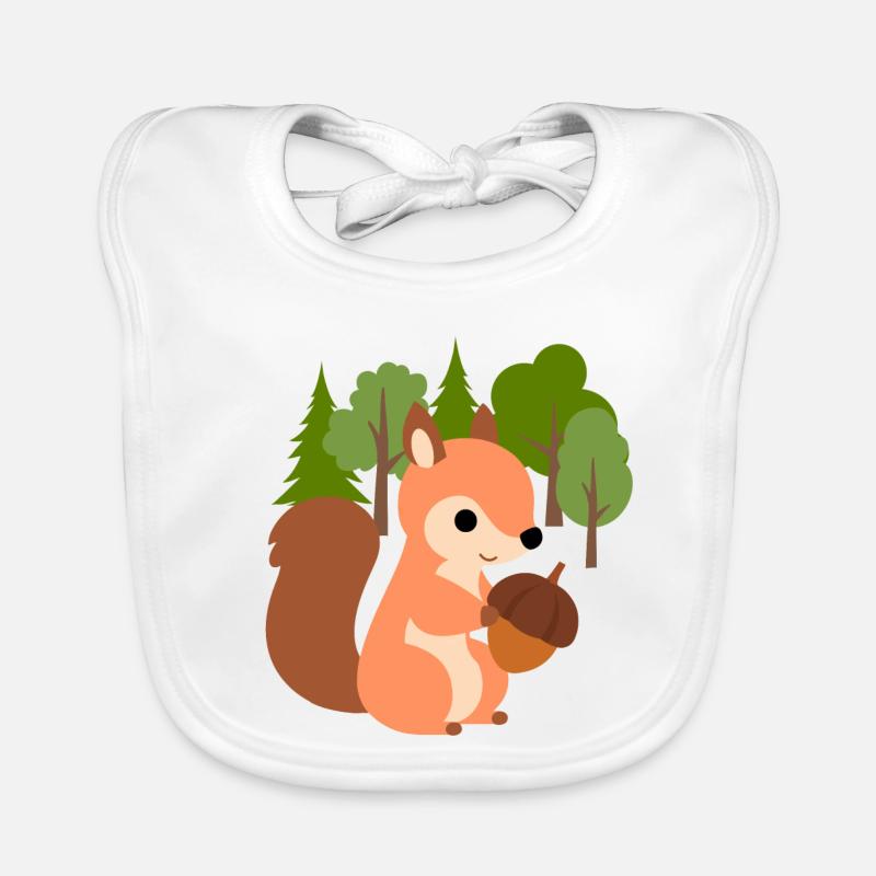 Squirrel with nut Organic Baby Bibs