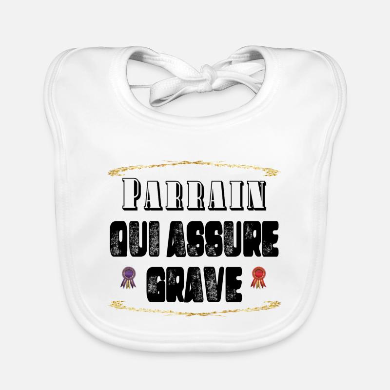 Parrain Qui Assure Grave Bavoir bio Bébé