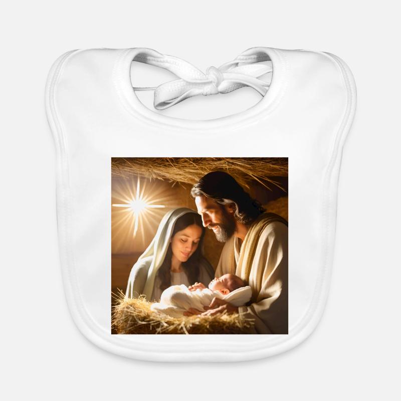 Jésus, catholique, Jésus-Christ - Bavoir bio Bébé - blanc